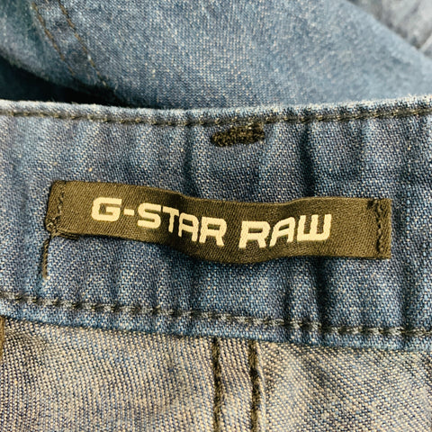 G-STAR Size 36 Indigo Solid Cotton Cargo Pockets Casual Pants