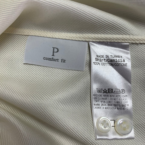 ERMENEGILDO ZEGNA Size M Cream Cotton Button Down Long Sleeve Shirt