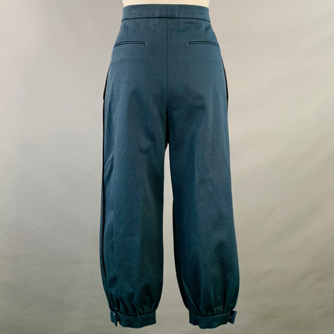 FENDI Size 4 Navy Cotton Twill Pleated Dress Pants