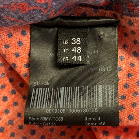 CALVIN KLEIN COLLECTION Size S Multi Color Patchwork Bandana Cotton Long Sleeve Shirt