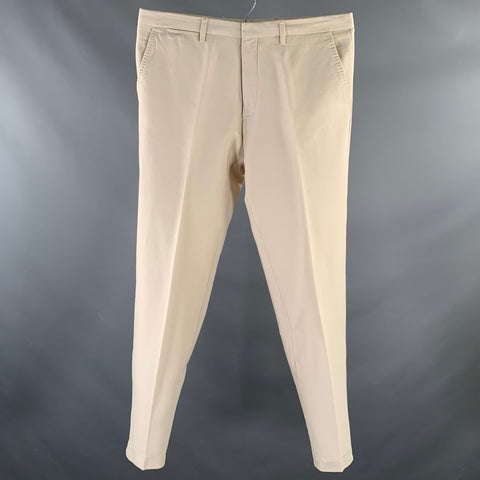 DRIES VAN NOTEN Size 31 Cream Cotton Flat Front Dress Pants
