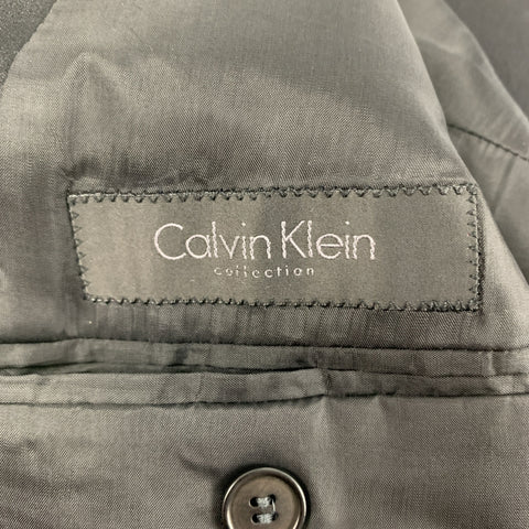 CALVIN KLEIN COLLECTION Size 38 Black Wool Peak Lapel Sport Coat