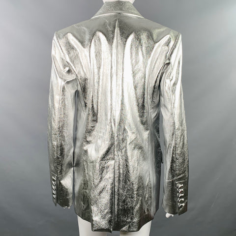 A.L.C. Taille M Veste blazer métallisée en mélange de viscose argenté