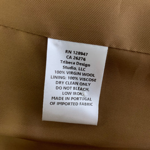 NILI LOTAN Size M Tan Wool Peacoat