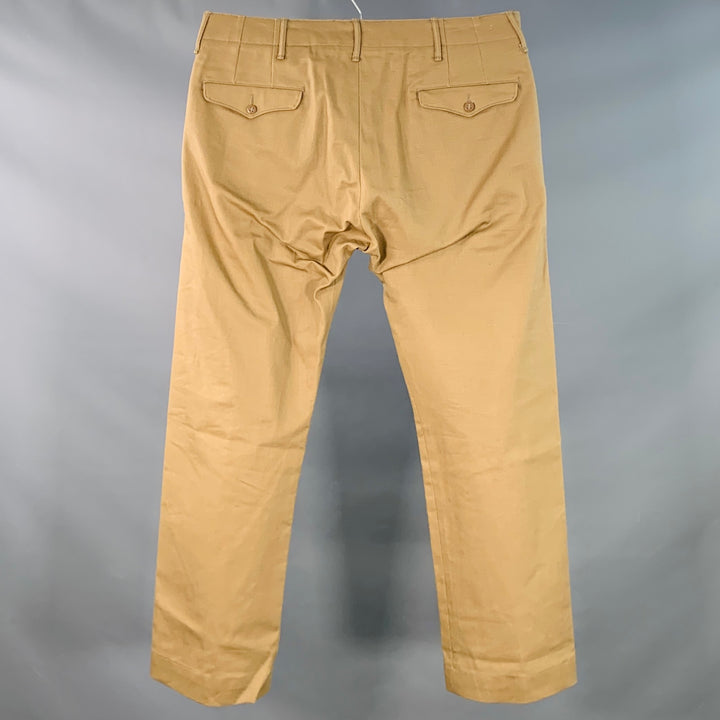 RRL by RALPH LAUREN Size 36 Camel Cotton Selvedge Twill Straight Button Fly Chino Casual Pants
