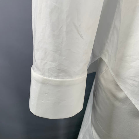 NILI LOTAN Size XL White Cotton Pleated Bib Tuxedo Long Sleeve Shirt