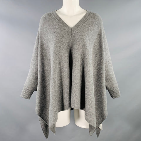 VINCE Size XS/S Grey Wool Cashmere Poncho V-Neck Casual Top