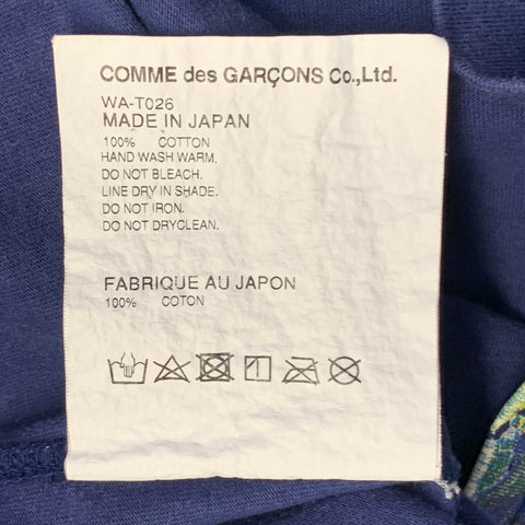 JUNYA WATANABE Size L Blue Multi Color Paint Splatter Cotton Crew Neck T-shirt