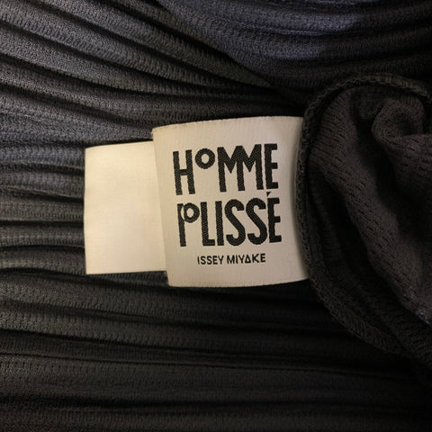ISSEY MIYAKE Size L Grey Pleated Polyester Hooded Pullover