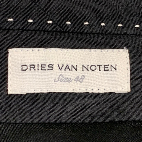 DRIES VAN NOTEN Size 32 Black White Yellow Houndstooth Cotton Slim Tapered Dress Pants