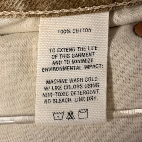 ALEX MILL Size 30 Khaki Brown Wash Cotton Button Fly Jeans