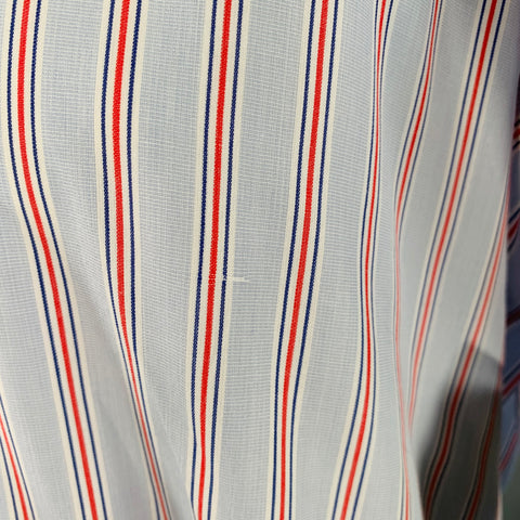 Chemise à manches longues TURNBULL & ASSER Taille L Coton Rayures Bleu Marine Rouge