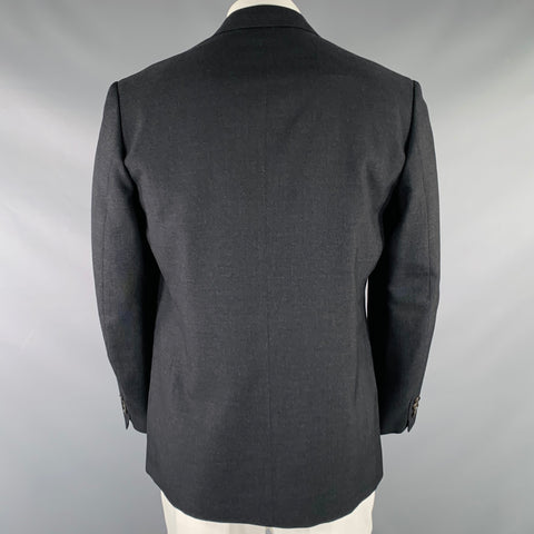 YOHJI YAMAMOTO Size XL Grey Contrast Stitch Wool Sport Coat