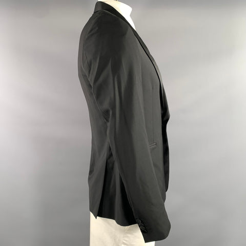 PAUL SMITH Chest Size 42 Black Wool  Mohair Shawl Collar Sport Coat