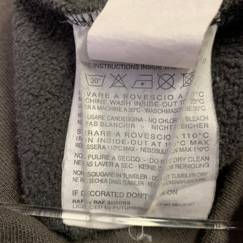 RAF by RAF SIMONS Size XS Grey Black Patches Cotton Crew Neck Sweatshirt