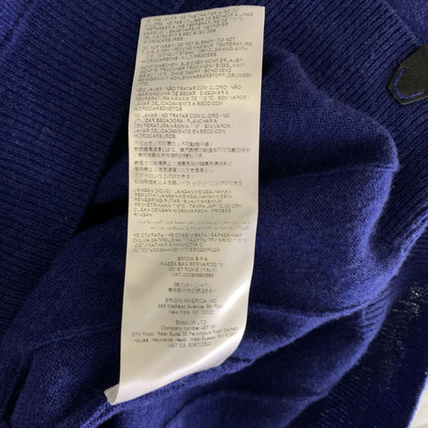 BRIONI Size L Blue Knit Cashmere Henley knit Pullover