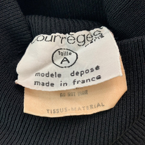 COURREGES Size S Black Nylon Mock Neck Dress Top
