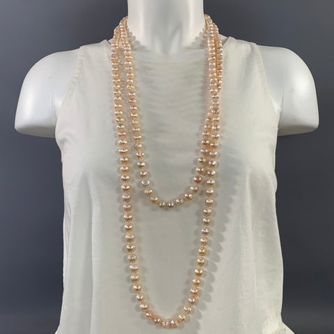 NO BRAND Rose Peach Pearl Necklace