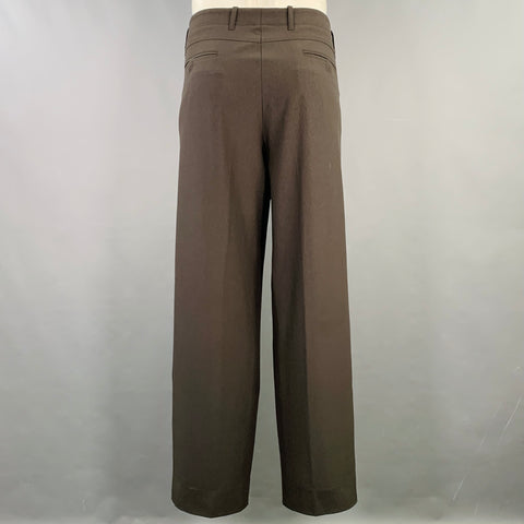 GIORGIO ARMANI Size 40 Grey Charcoal Polyester Flat Front Dress Pants