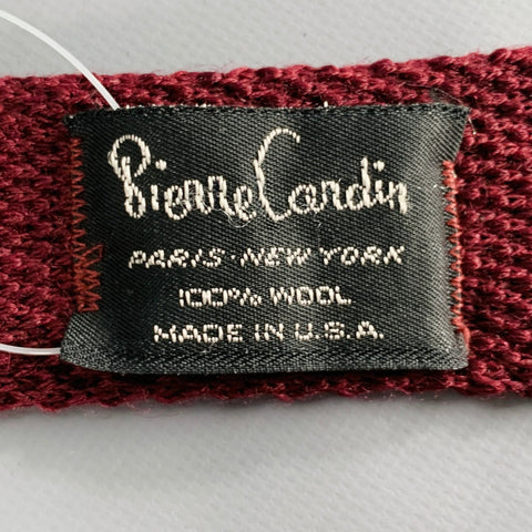 PIERRE CARDIN Burgundy Seed Stitch Wool Knit Tie