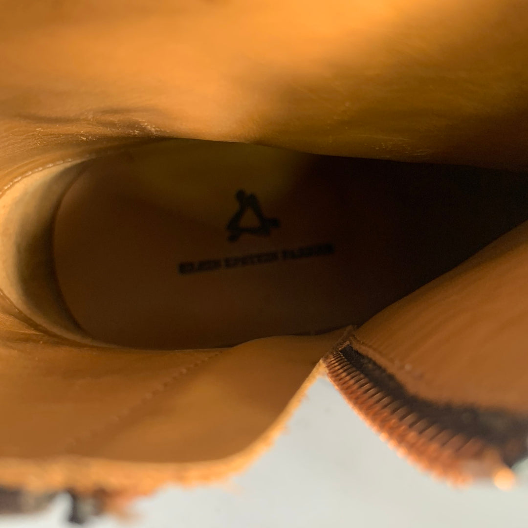 KLEIN EPSTEIN & PARKER Size 7 Brown Mixed Patterns Mixed Fabrics Ankle Boots