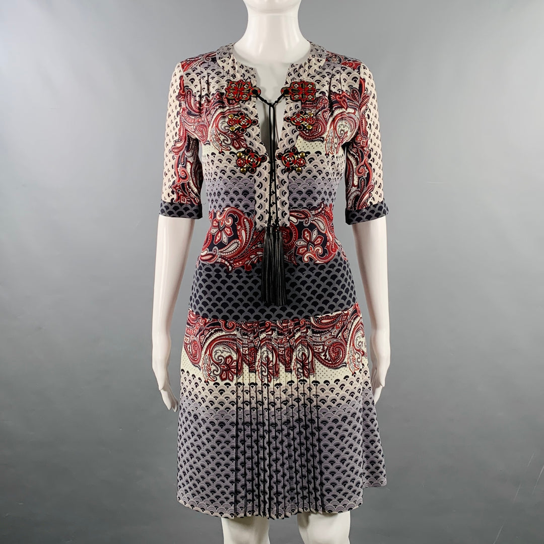 open lace back dress Daleyza Multi Color Long Sleeve Pleated Dress main image 0