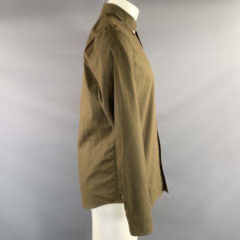 HILL CITY Size S Green Cotton Blend Button Down Long Sleeve Shirt