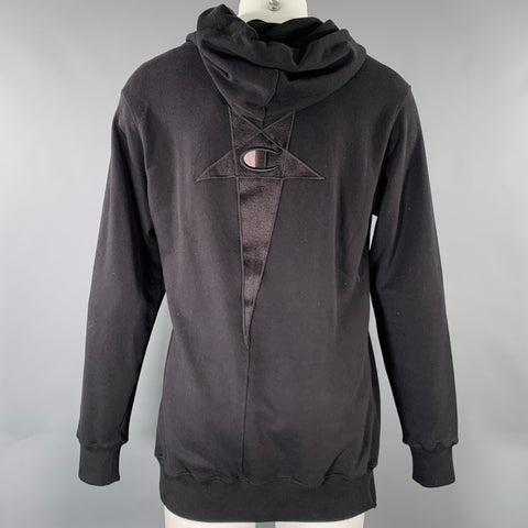 RICK OWENS Size S Black Cotton Polyester Hoodie Sweatshirt