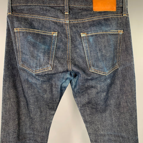 ADRIANO GOLDSCHMIED Size 30 Navy Contrast Stitch Cotton Slim Five Pockets Jeans