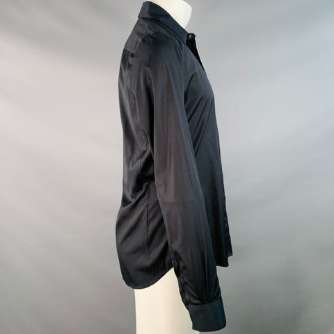 DIRK SCHONBERGER Size 38 Black Cotton  Hidden Buttons Long Sleeve Shirt