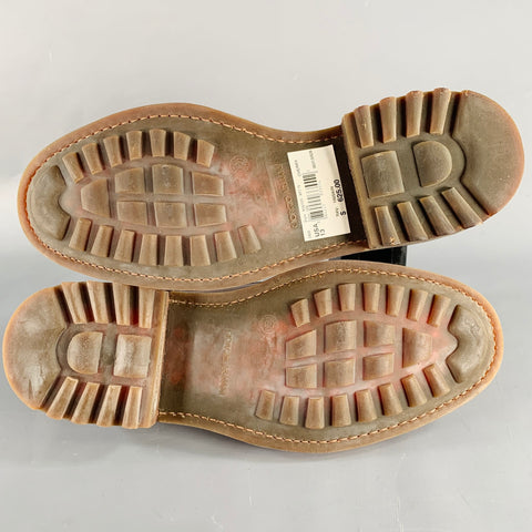 GIORGIO ARMANI Size 13 Tan Perforated Leather Cap Toe Lace-Up Shoes