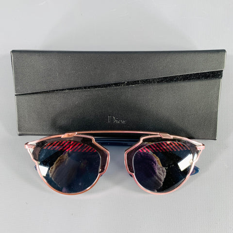 CHRISTIAN DIOR So Real Pink Grey Stripe Metal Sunglasses