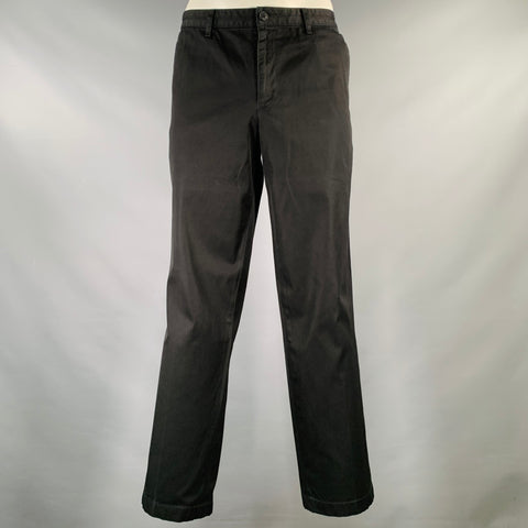 ISSEY MIYAKE Size 36 Black Cotton Polyurethane Zip Fly Casual Pants