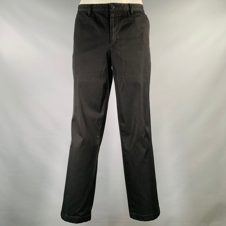 ISSEY MIYAKE Size 36 Black Cotton Polyurethane Zip Fly Casual Pants