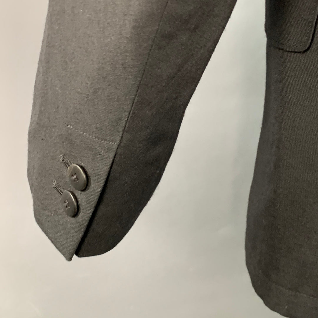 VISVIM Size L Yardbird Black Wool Linen Notch Lapel Sport Coat