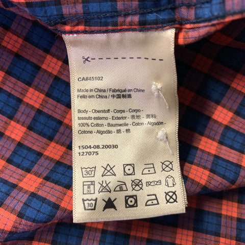 SCOTCH AND SODA Size S Orange Blue Plaid Cotton Long Sleeve Shirt