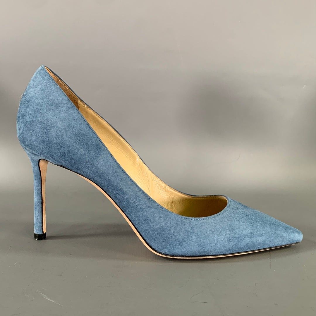 JIMMY CHOO Size 9 Blue Suede J0001474039 Suede Pumps