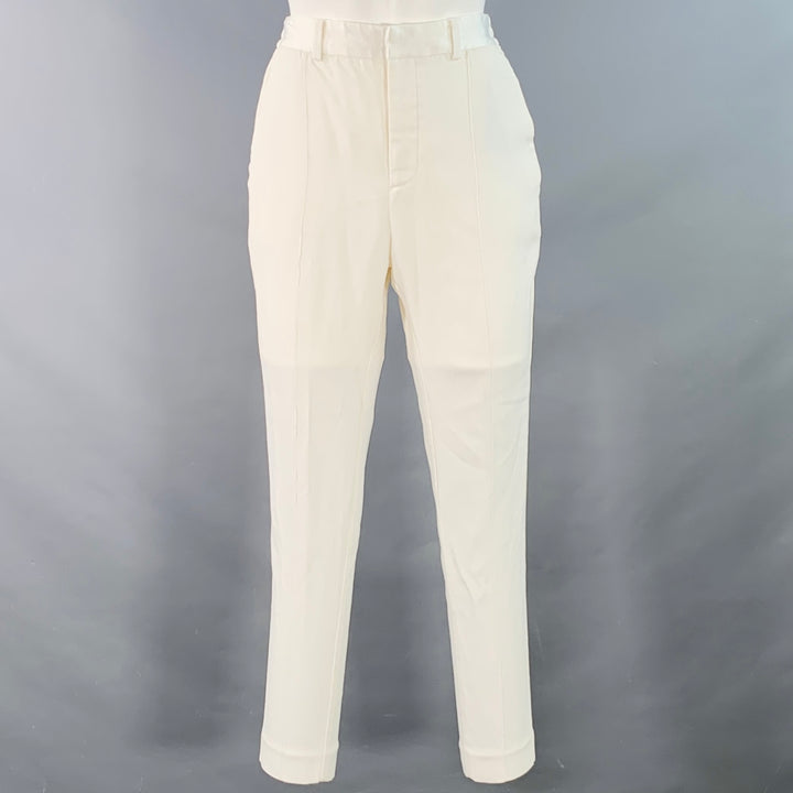 ZADIG & VOLTAIRE Size XS White Acrylic Blend Tapered Zip Fly Dress Pants