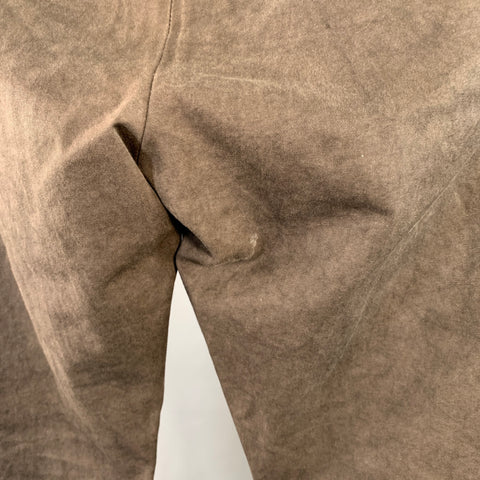 ATTACHMENT Size 34 Brown Cotton Blend Side Tabs Straight Casual Pants