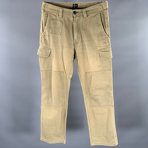 PAUL SMITH JEANS Size 30 Khaki Herringbone Cargo Pants