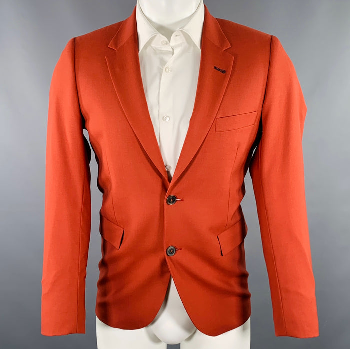 PAUL SMITH Size 38 Brown Brick Wool Single Breasted Sport Coat
