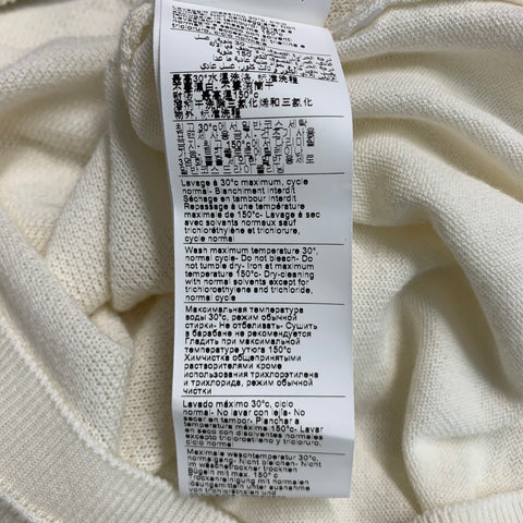 MANUEL RITZ Taille L Pull à col rond en coton tricoté texturé crème