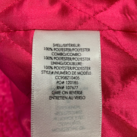 ALICE + OLIVIA Size S Pink Polyester Textured Faux Fur Shawl Lapel Coat