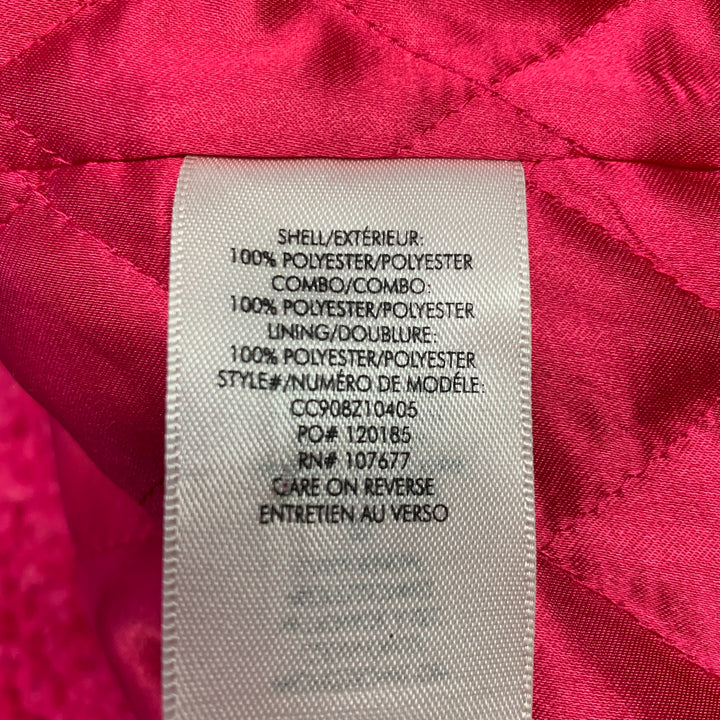 ALICE + OLIVIA Size S Pink Polyester Textured Faux Fur Shawl Lapel Coat