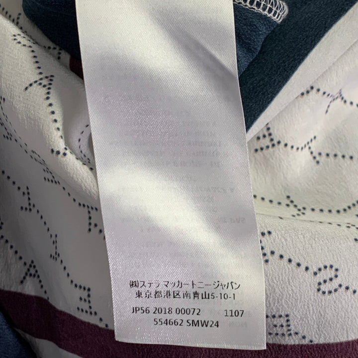 STELLA McCARTNEY Size L White Burgundy Navy Cotton Logo Pullover