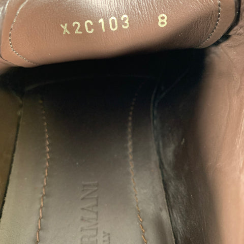 GIORGIO ARMANI Size 8 Brown Leather Oxford Lace Up Shoes