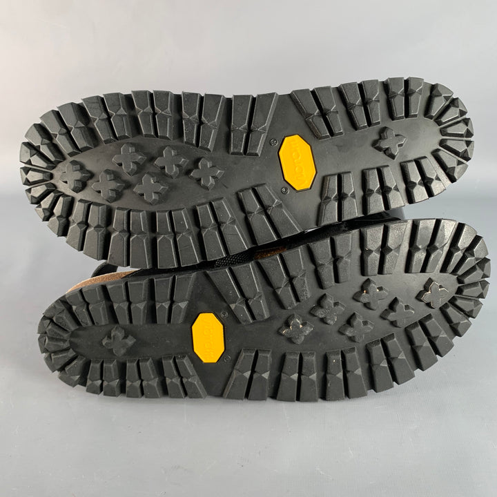 A.P.C. x SACAI Size 11 Jules Black Silver Leather Grommets Sandals