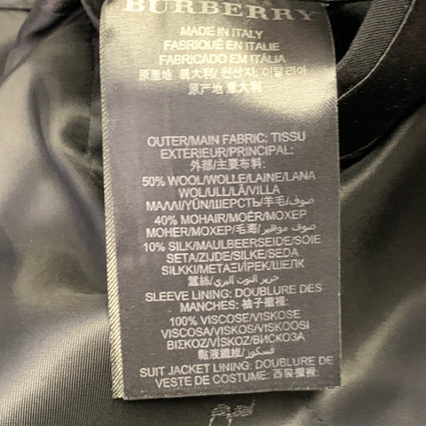 BURBERRY PRORSUM Size 36 Black Wool Mohair Silk Notch Lapel Suit