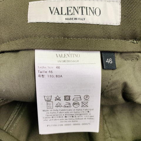VALENTINO Size 30 Olive Neon Cotton Cargo Pockets Casual Pants