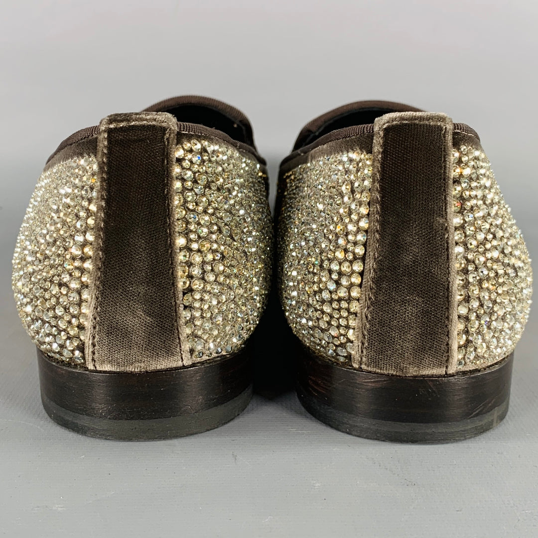 Louis Leeman Men’s Studded Velvet Loafers New Louis Leeman $950 Spikes Black Leather Loafers (Size  main image 2
